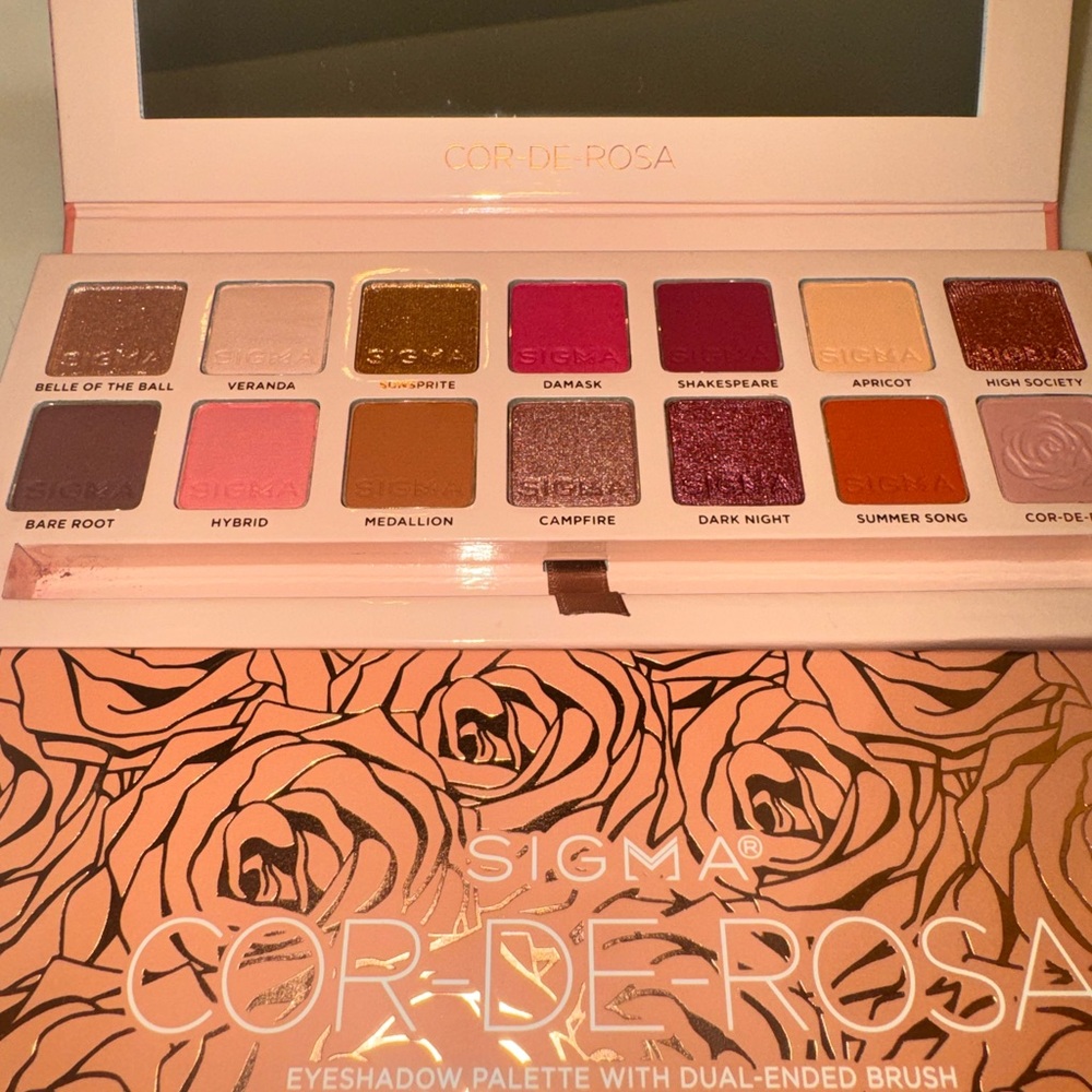 Sigma Beauty Cor-de-Rosa Palette with Pink, Gold, and Brown Shades